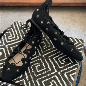 Lace up ballet flats